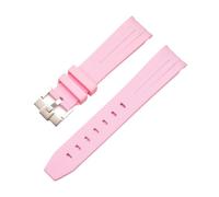 Générique Bracelet de montre en caoutchouc 20 mm, 21, 22, sans espace, avec extrémités incurvées, compatible Rolex Submariner Daytona Omega S-Watch, bracelet silicone noir(Pink,20mm)