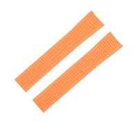 Générique Bracelet de montre en caoutchouc fluoré compatible avec Patek Philippe Grenade 21 mm, série Aquanaut 5164/5167, bracelet silicone PP(Orange,21MM_SILVER BUCKLE)