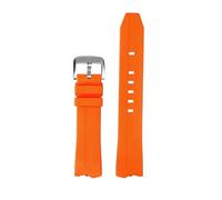 Générique Bracelet de montre en caoutchouc haute qualité compatible avec Hamilton Adventure H24585331 24551331 H24595331 Elvis 80th Anniversary for homme 20 mm(Orange silver pin)