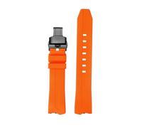 Générique Bracelet de montre en caoutchouc haute qualité compatible avec Hamilton Adventure H24585331 24551331 H24595331 Elvis 80th Anniversary for homme 20 mm(Orange b folding)