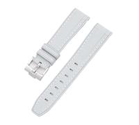 Générique Bracelet de montre en caoutchouc silicone for Omega X Swatch Joint MoonSwatch, bracelet plongée à extrémité incurvée for Rolex Water Ghost, 20 mm(Light grey white)