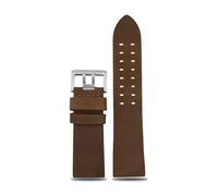 Générique Bracelet de montre en cuir 26 mm compatible avec les modèles Luminox 1879, 1940, 1920, 1925 et 1927, style rétro Crazy Horse, vache(Silver-Brown)