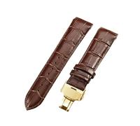 Générique Bracelet De Montre En Cuir À Extrémité Incurvée 22 Mm, 23, 24, Compatible Avec Tissot Couturier T035, Boucle Acier, Marron(Brown-Golden-B1,22mm)