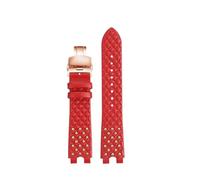 Générique Bracelet de montre en cuir compatible avec VERSACE PALAZZO VECQ00418/VECQ00118, 17 mm, noir, bleu, rouge, blanc, en forme de U, en cuir de vache