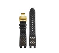 Générique Bracelet de montre en cuir compatible avec VERSACE PALAZZO VECQ00418/VECQ00118, 17 mm, noir, bleu, rouge, blanc, en forme de U, en cuir de vache