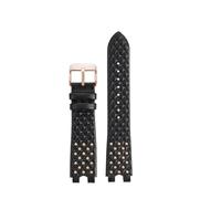 Générique Bracelet de montre en cuir compatible avec VERSACE PALAZZO VECQ00418/VECQ00118, 17 mm, noir, bleu, rouge, blanc, en forme de U, en cuir de vache