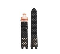 Générique Bracelet de montre en cuir compatible avec VERSACE PALAZZO VECQ00418/VECQ00118, 17 mm, noir, bleu, rouge, blanc, en forme de U, en cuir de vache