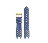 Générique Bracelet de montre en cuir compatible avec VERSACE PALAZZO VECQ00418/VECQ00118, 17 mm, noir, bleu, rouge, blanc, en forme de U, en cuir de vache