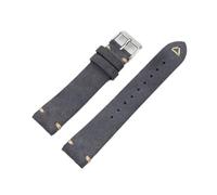 Générique Bracelet de montre en cuir souple et daim 18 mm, 19, 20, 22, jaune marron, avec barre à ressort dégagement rapide, accessoires, ceinture(Dark gray,22mm gold buckle)