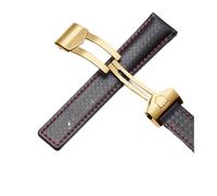 Générique Bracelet de montre en cuir véritable 19 mm 20 22 compatible avec le bracelet Tag Heuer Carrera Monaco F1 Rouge for homme Boucle acier inoxydable(B Black red golden,20mm)