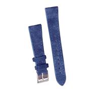 Générique Bracelet de montre en daim vintage 18 mm, 20, 22, avec fermoir à dégagement rapide, accessoires for montres(Dark blue,22mm black buckle)