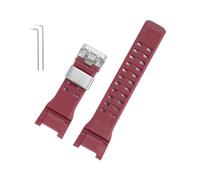 Générique Bracelet de montre en résine compatible avec Casio GShock, la troisième du Big Mud King GWG-B1000, bracelet à anneau acier dédié(Red-silver)