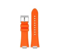 Générique Bracelet de montre en silicone à tête métallique dégagement rapide compatible avec 1853 TISSOT PRX T137.407 .410 caoutchouc Super Player 26 mm(Orange sk)