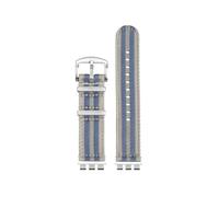 Générique Bracelet de montre étanche avec adaptateur en acier et métal modifié 21 mm, compatible Swatch yvs400 yvs420 yvs451 454, bracelet nylon for hommes(A12 gray blues sk)