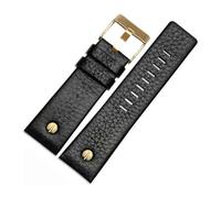 Générique Bracelet de montre tendance en cuir de vache avec rivets, compatible avec les modèles Diesel DZ7313, DZ7333, 7322, 7257, 4318, 7348, 7334
