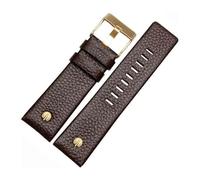 Générique Bracelet de montre tendance en cuir de vache avec rivets, compatible avec les modèles Diesel DZ7313, DZ7333, 7322, 7257, 4318, 7348, 7334