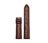 Générique Bracelet de montre unisexe en cuir crocodile compatible avec Tissot Longines Omega sans boucle 16 mm 18 20 22 Noir Marron Bleu(Brown NO bk B,12mm)