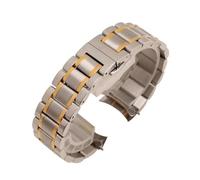 Générique Bracelet de montre universel à double usage, coude incurvé solide, tête plate, accessoires avec outil(Silver Gold,16mm)