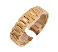 Générique Bracelet de montre universel à double usage, coude incurvé solide, tête plate, accessoires avec outil(Gold,16mm)
