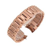 Générique Bracelet de montre universel à double usage, coude incurvé solide, tête plate, accessoires avec outil(Rose Gold,24mm)