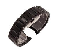 Générique Bracelet de montre universel à double usage, coude incurvé solide, tête plate, accessoires avec outil(Black,21mm)