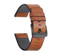 Générique Bracelet de montre vintage en cuir ciré à l'huile, marron et noir(Orange-Black,22mm)