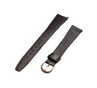Générique Bracelet de montre vintage en cuir de veau véritable gaufré lézard, fin et souple, 12 mm, 14 mm, 16 mm, 17 mm, 18 mm, 19 mm, 20 mm, 21 mm((brown) gold buckle,20mm)