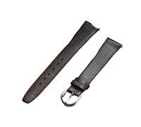 Générique Bracelet de montre vintage en cuir de veau véritable gaufré lézard, fin et souple, 12 mm, 14 mm, 16 mm, 17 mm, 18 mm, 19 mm, 20 mm, 21 mm((brown) silver buckle,18mm)