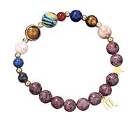 Générique Bracelet De Perles Du Zodiaque Pour Femmes Et Hommes, 7 Chakras, 8 Mm, Bracelet En Pierres Précieuses Naturelles, Perles De Cristal, Bijoux De Protection Spirituelle, Cadeau D'Anniversa