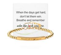 Générique Bracelet de perles gravé « Ne laissez pas les jours difficiles gagner », bracelets inspirants en acier inoxydable doré, bracelet de motivation religieuse, cadeau pour femme (#3)