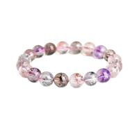 Générique Bracelet de perles rondes en cristal 7A Ice Super Seven(Level 7A,9mm)