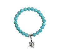 Générique Bracelet De Perles Turquoise Pour Femmes Et Hommes, Bracelet En Pierres Précieuses Naturelles De 8 Mm, Bijoux En Perles De Cristal, Bijoux Spirituels, Cadeau D'Anniversaire, Tortue 2