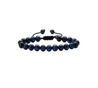 Générique Bracelet de protection en pierre de lave naturelle œil de tigre de 8 mm fait main for homme(1psc Blue Tiger)