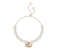 Générique Bracelet Élastique Aimanté Bracelet Et Bijoux 8mm Gemstone For Good Luck Evil Brace Plaqué De Naturelle Anneaux (White, One Size)