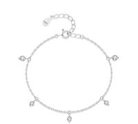 Générique bracelet en argent femme Bracelet à maillons ronds en argent sterling avec pendentif zircon brillant for femme, bijou tendance for fête