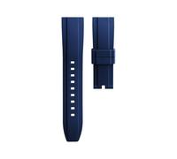 Générique Bracelet en caoutchouc fluoré FKM à dégagement rapide, 18/19/20/21/22/23/24 mm, for hommes et femmes, accessoires universels(Dark Blue,20-18MM_ROSE BUCKLE)