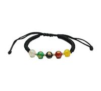 Générique Bracelet en corde à main en agate naturelle - Cinq chemins, corde de moelle de jade du dieu de la richesse for la prospérité et la bonne fortune(Black)