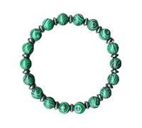 Générique Bracelet en cristal de malachite fait main, cordon élastique, chaîne en cristal pour hommes et femmes (Green, length-20cm)