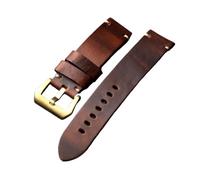 Générique Bracelet en cuir de vache marron fait main avec boucle bronze pur, 20 mm, 22, 24, 26, style vintage, épais cuicui(A copper buckle,26mm)