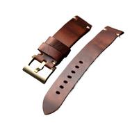 Générique Bracelet en cuir de vache marron fait main avec boucle bronze pur, 20 mm, 22, 24, 26, style vintage, épais cuicui(Ccopper buckle,22mm)
