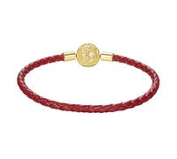 Générique Bracelet En Cuir Et Perles D'Argent Sterling 925 Pour Femme, Motif Nuages Porte-Bonheur, Avec Coffret Cadeau. Bijou Porte-Bonheur Et Amulette Pour Lui Ou Elle, Âme Sœur, Rouge, 17 Cm.