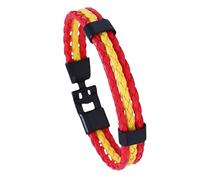 Générique Bracelet En Cuir Homme, Bracelet Tressé Drapeau National En Cuir Tressé Multicouche, Bracelet Simple De Football, Bijoux De Charme Ethnique Vintage, Idée Cadeau Pour Hommes Et Femmes