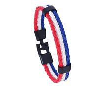 Générique Bracelet En Cuir Homme, Bracelet Tressé Drapeau National Multicouche En Cuir Tressé Torsadé Bracelet Simple Bracelets De Football Bijoux De Charme Ethnique Vintage Idée Cadeau Pour H