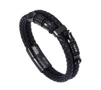 Générique Bracelet En Cuir Pour Homme, Bracelet En Cuir À Fermoir Magnétique, Bijou Manchette En Corde Tressée Fait Main Avec Pochette, Bijou Punk Pour Homme, Pour Papa, Lui, Mari