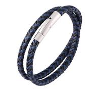 Générique Bracelet En Cuir Pour Homme, Bracelet En Cuir Double Tour De 6 Mm Pour Homme, Manchette Tressée Faite À La Main Avec Pochette, Bijoux Fins Vintage, Cadeaux Pour Papa, Mari, Frère, Pet