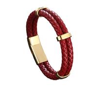 Générique Bracelet En Cuir Pour Homme, Bracelet En Cuir Pour Homme, Fait Main, Double Couche Tressée, Bijou Avec Boucle, Style Vintage, Idéal Pour Un Couple, Cadeau Pour Papa, Lui Ou Son Mari, R