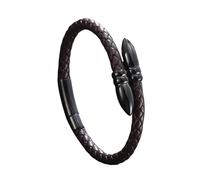 Générique Bracelet En Cuir Pour Homme, Bracelet En Cuir Tressé, Fermoir Magnétique, Bijoux Tannés Végétaux Marron, Bijoux Faits Main Avec Pochette, Cadeaux D'Anniversaire Pour Lu