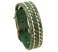Générique Bracelet En Cuir Unisexe Style Punk Rock Vintage Large Réglable Boucle De Ceinture Tressé À La Main Vintage Pour Hommes Et Femmes Vert Clair