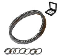 Générique Bracelet en hématite, Pierres magnétiques élastiques de 8 mm, style guerrier romain/viking - Favorisent le métabolisme et la vitalité - Conviennent aux poignets hommes/femmes (C)