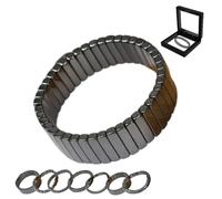 Générique Bracelet en hématite, Pierres magnétiques élastiques de 8 mm, style guerrier romain/viking - Favorisent le métabolisme et la vitalité - Conviennent aux poignets hommes/femmes (A)